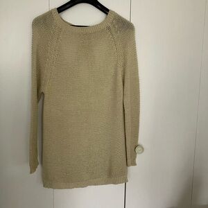 Women's Cream Knit Sweater with cool design in the back